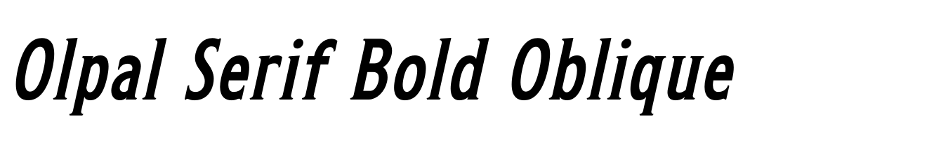 Olpal Serif Bold Oblique